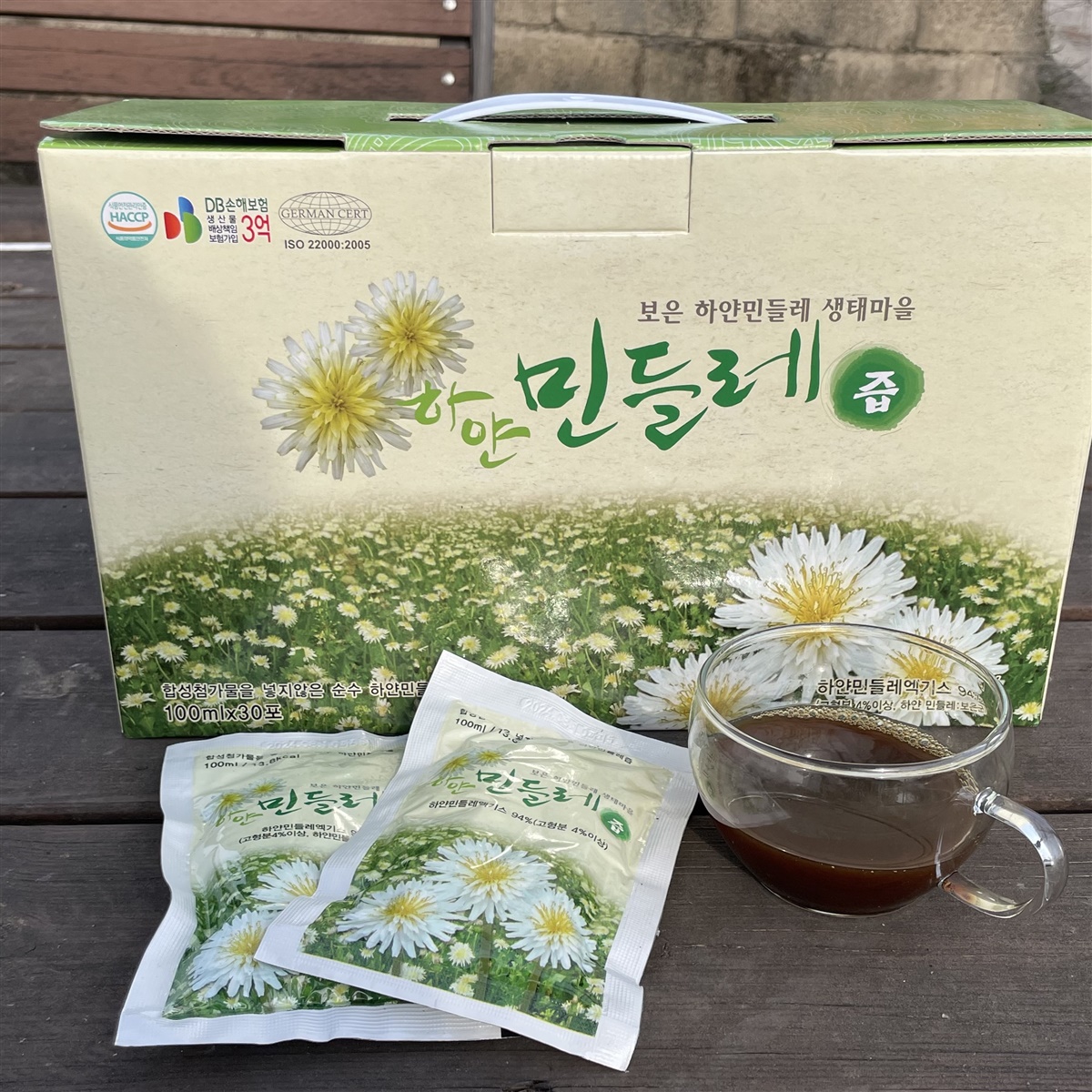 뿌리까지 통째로 달인 토종 하얀민들레엑기스 하얀민들레즙 100ml 90포 3박스 : 민주 농원