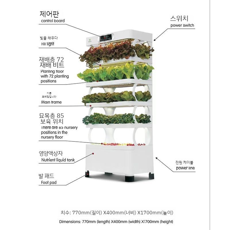 수경재배기 키우기  채소 실내 가정용 야채 스마트팜 : 피피앤나
