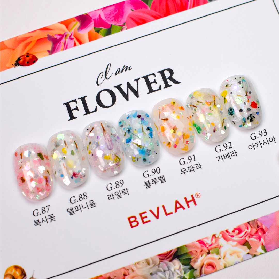 6월프로모션 | 비블라 셀프 네일 드라이 생화 글리터젤 AM FLOWER 아이 엠 플라워 7종 단품 G.87 복사꽃 : 사라센