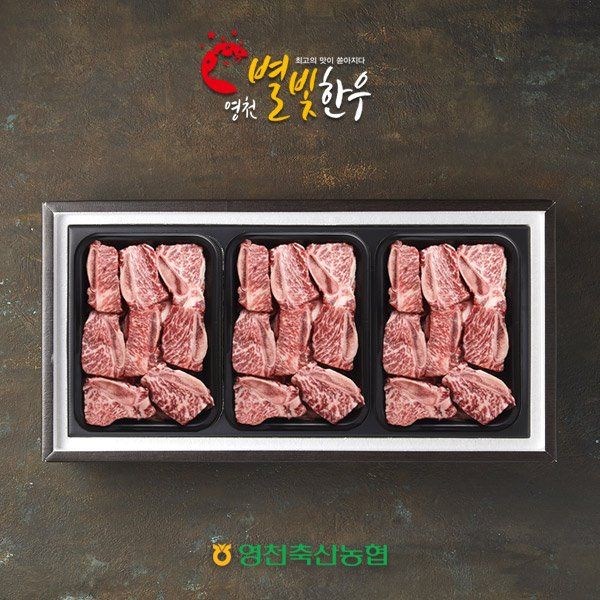 냉동영천축협영천별빛한우 명품찜갈비 2호 (찜갈비x3) 1.8kg -인증 : 하늘집