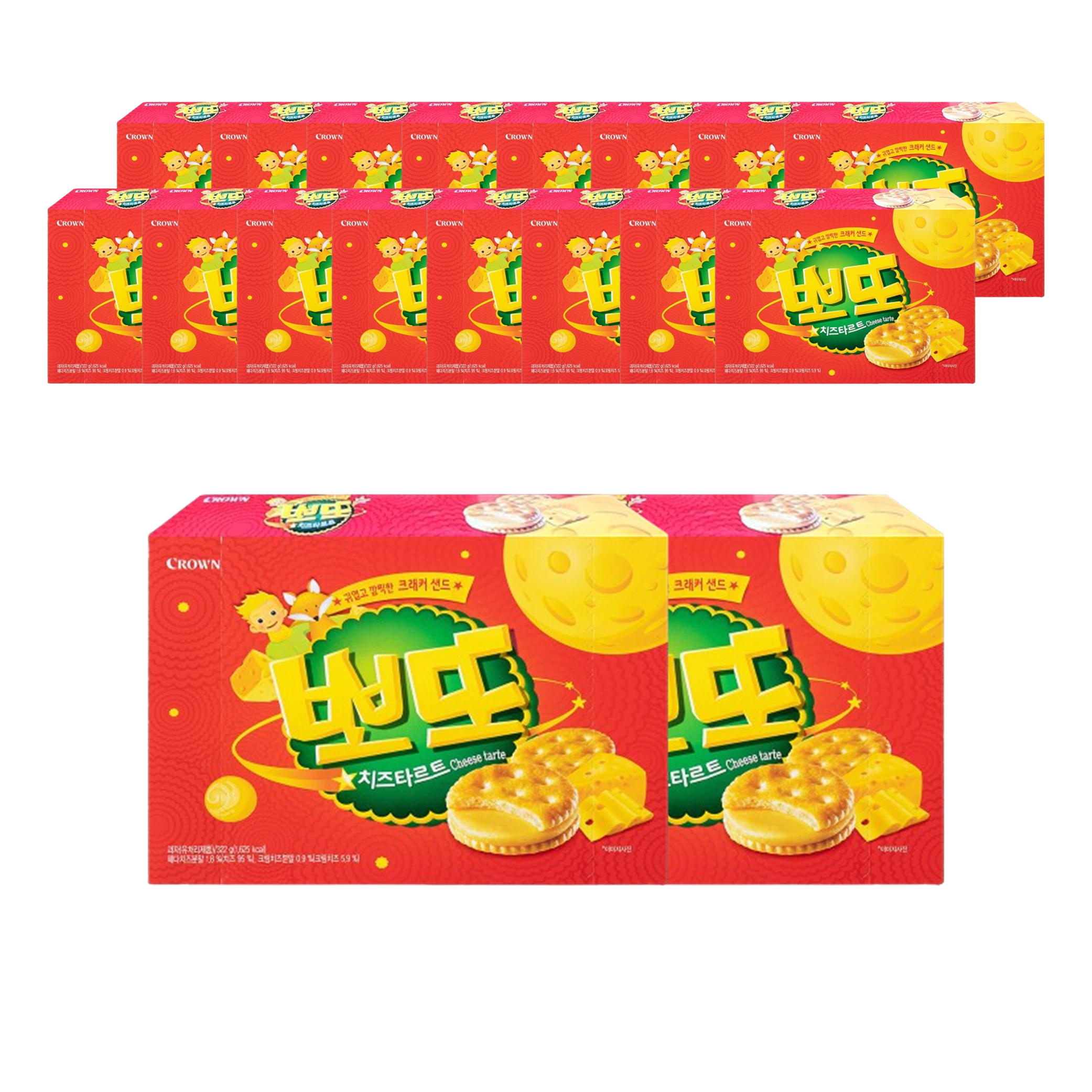 크라운 뽀또 치즈타르트 322g x 16개 스낵 과자 아이 어른 간식 : 커피몰