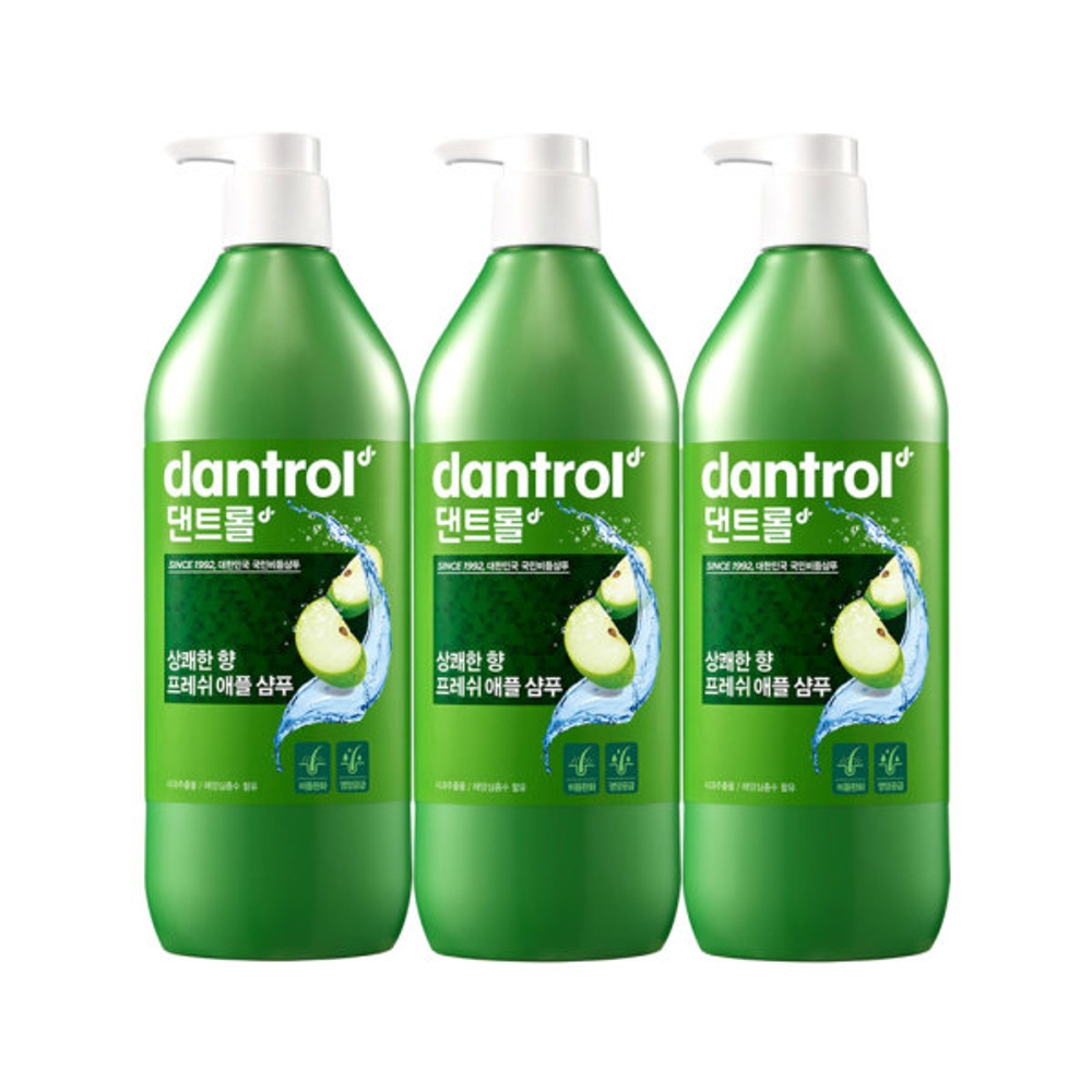 댄트롤 상쾌한 향 프레쉬 애플 샴푸 820ml 3개 두피강화 가려운두피 : 마인유통