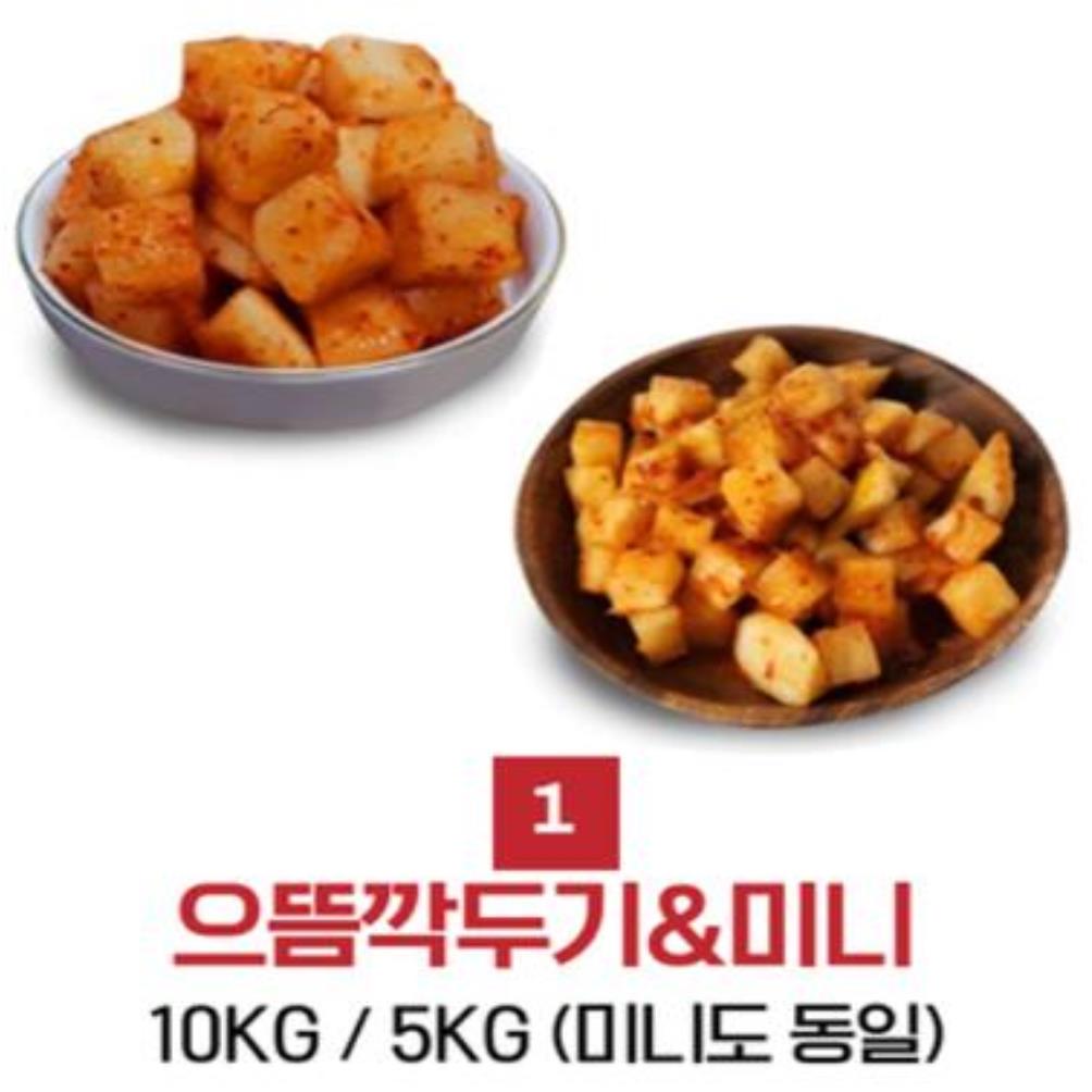 으뜸깍두기 10KG  국내산 무 업소용 국밥집 가정용 종이박스 25mm : 바른푸드 으뜸깍두기