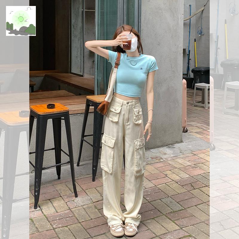 팬츠 스트릿 힙합 카고 홍대 여성 와이드 바지 : Hillzo14