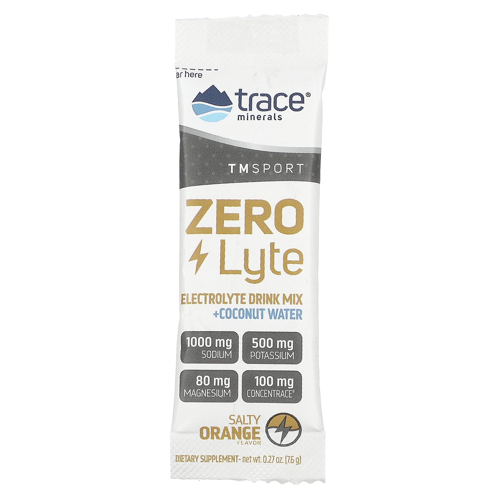 트레이스미네랄스 제로라이트 전해질 드링크믹스 솔티 오렌지 30 패킷 0.27 oz (7.6 g) 각각 : WE글로벌허브