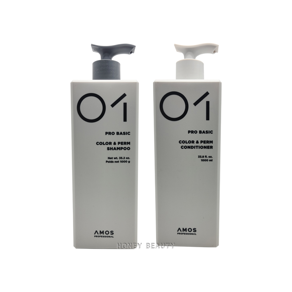아모스 프로페셔널 칼라앤펌 샴푸 1000g + 컨디셔너 1000ml : 달걀형