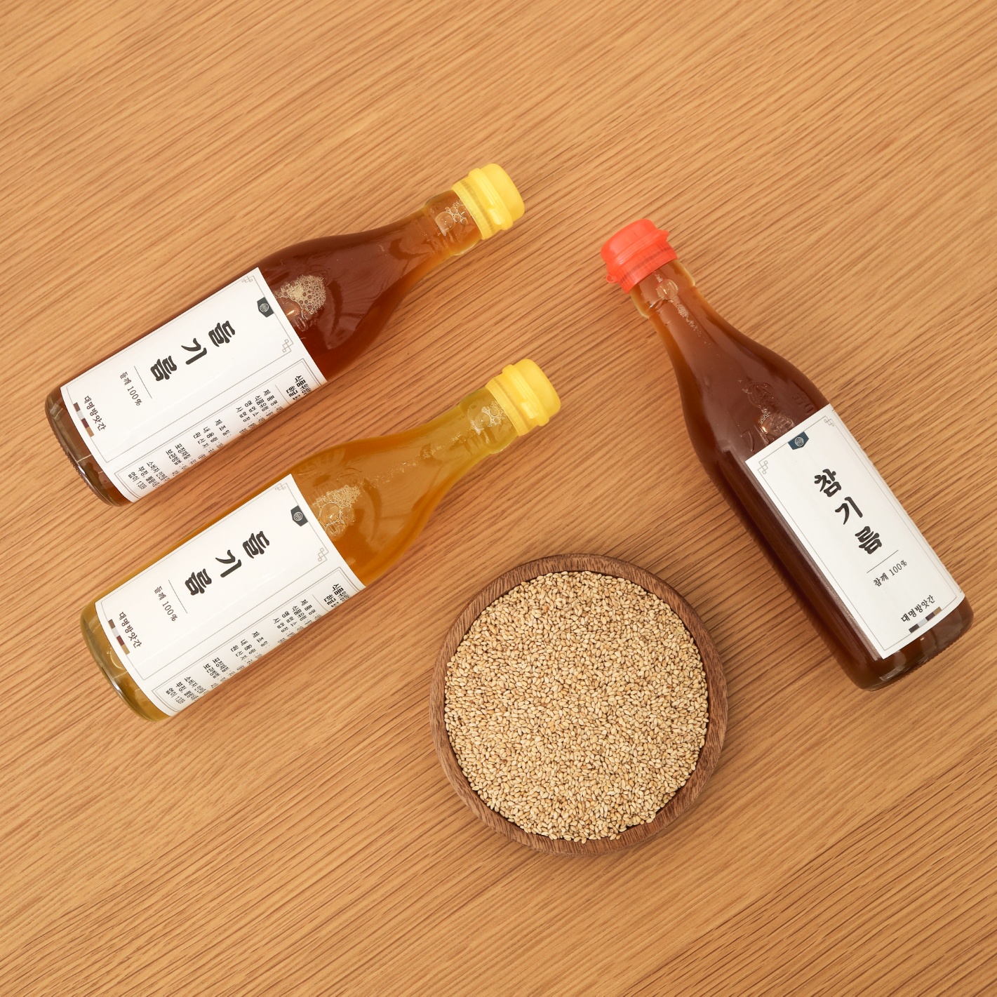 대명농산 저온압착 참기름+들기름 세트 350ml 수입산 방앗간 당일착유 답례품 선물 : 대명농산 칠리보이