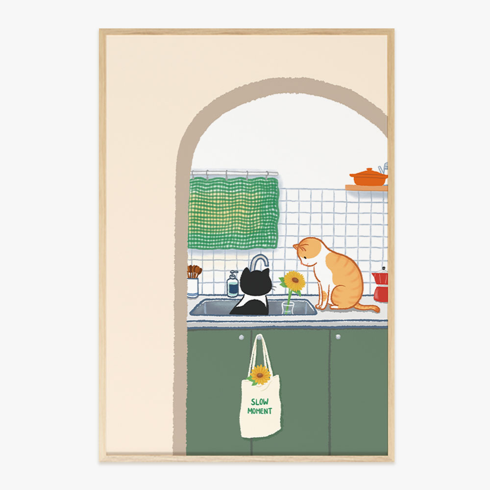 위안의 공간2, 그노 작가 인테리어액자 거실 소품 고양이그림 일러스트그림 캔버스액자 : 라이크디즈
