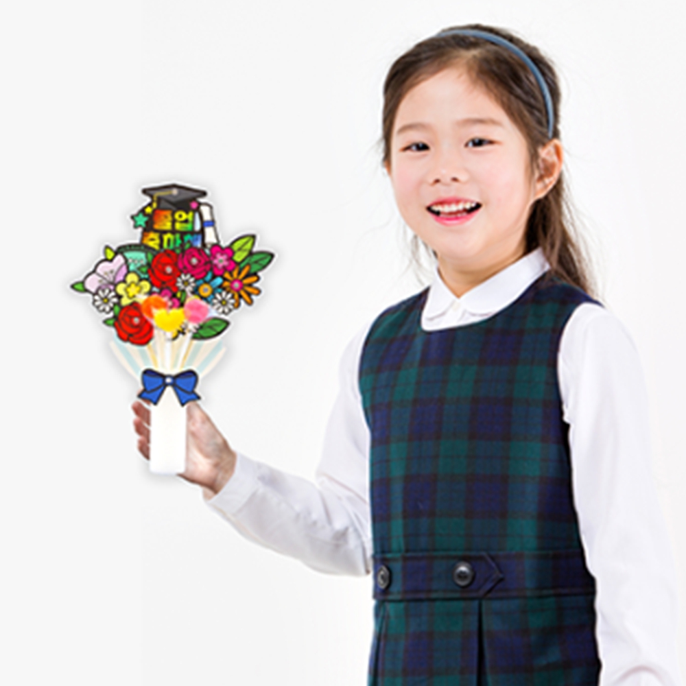 사탕꽃다발만들기 키트 어린이집 유치원 졸업식 입학식 간식꽃다발 (4인용) : 만들기 세상