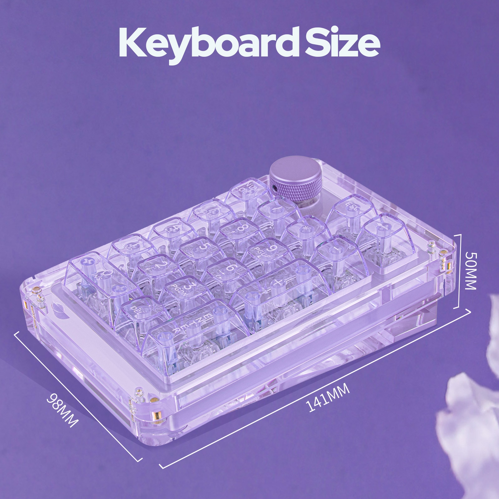 키붐키보드 KiiBOOM 팬텀 21 핫스왑 가능 키 블루투스 5.0 유선 및 무선 기계식 키패드 남향 RGB LED : 주니-스토어