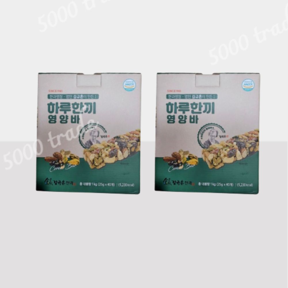 하루한끼 견과 간식 영양바 40개입 2박스 (80개) : 오천상사