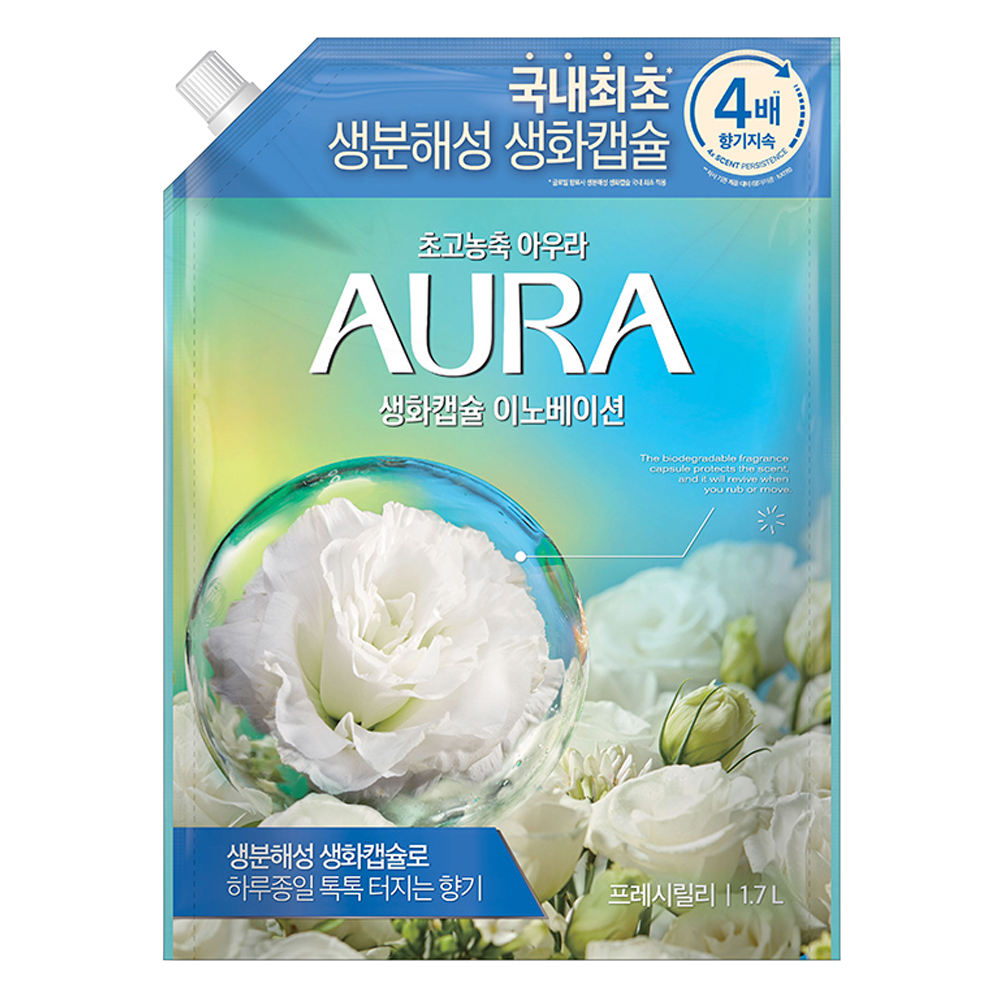 샤프란 아우라 섬유유연제 1700ml 리필 AURA 윌유메리미 고농축 향좋은 : 티에스shop
