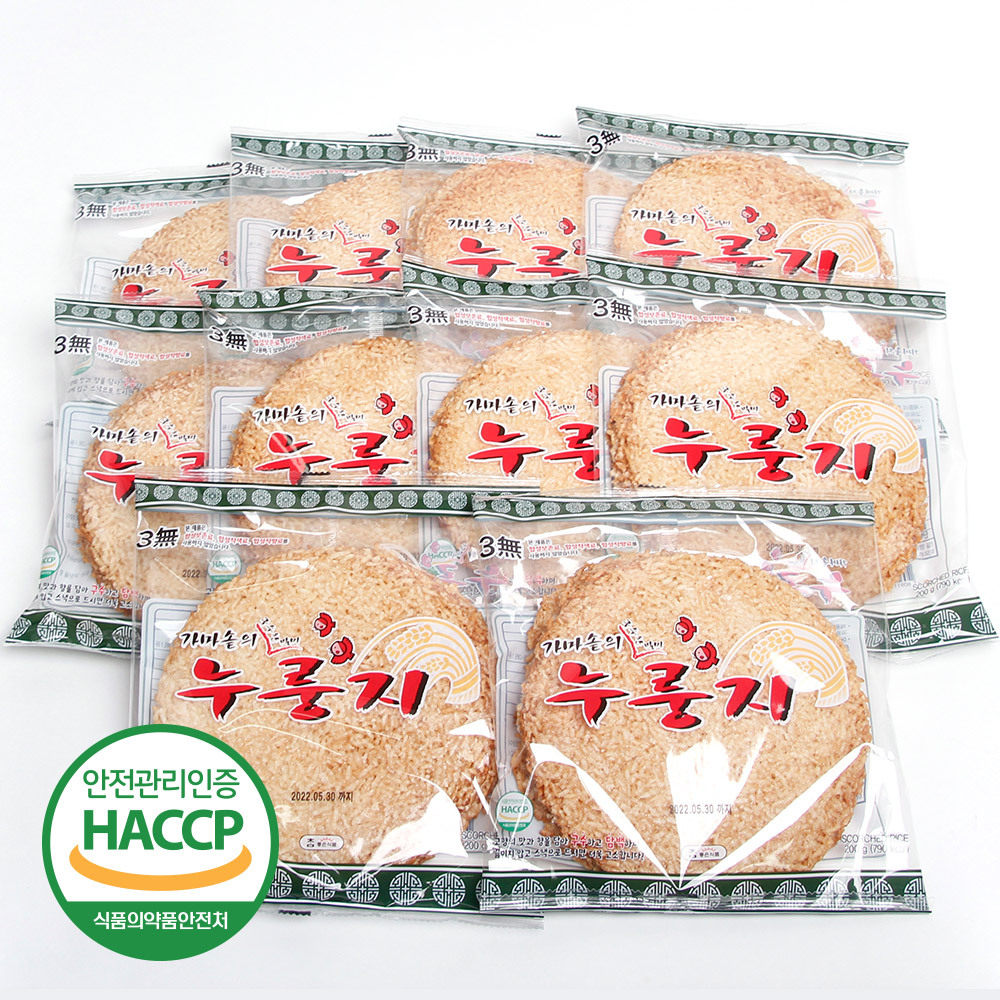 가마솥의 별미 누룽지 200g 10개, 참좋은식품, 미국산 칼로스쌀, HACCP : THE옹골찬