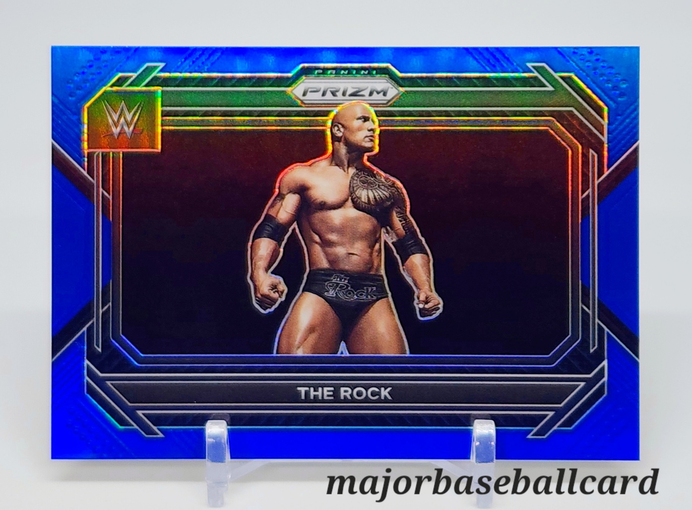 2023 파니니 프리즘 WWE 더 락 드웨인 존슨 블루 프리즘 199장 한정 : 메이저베이스볼카드