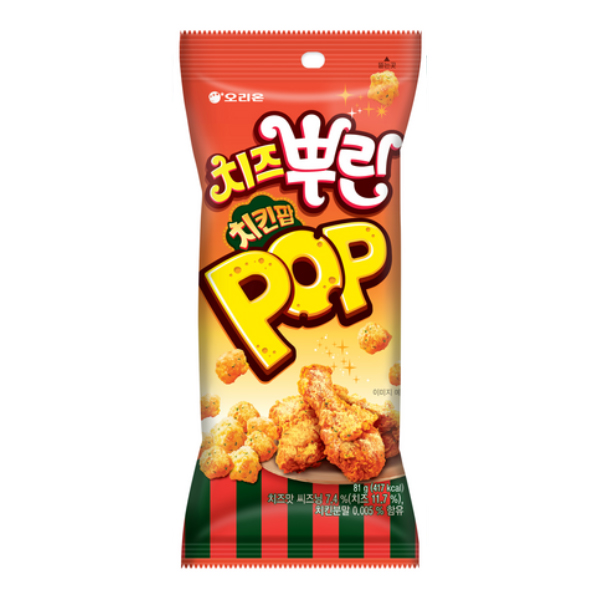 오리온 치킨팝 치즈뿌린맛 81g 6개 : 포스트에스