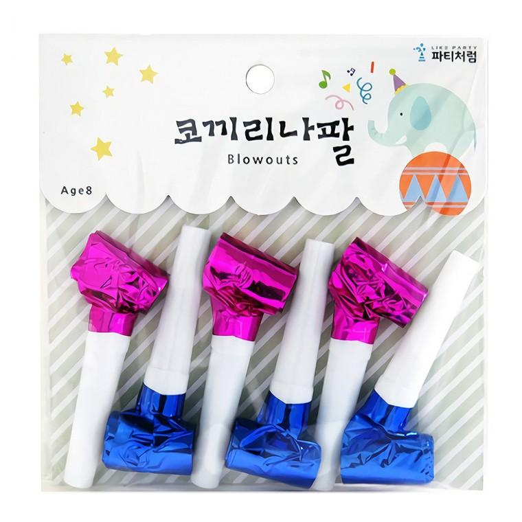 파티 코끼리나팔 6개입 핑크앤블루 프로포즈 생일 홈 용품 소품 인테리어 기념일 장식 : 생필품반점