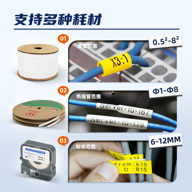 PVC 전선 케이블 와이어 라벨링 튜브 넘버링 기계 프린터 번호 인쇄기 마킹 P800 : 리치에르