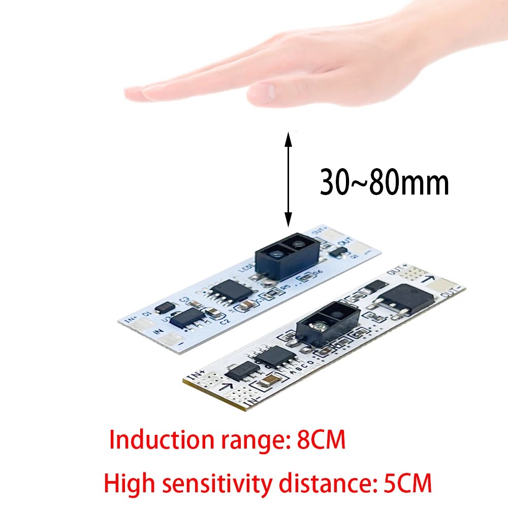 스위치라이트 핸드 스윕 스위치 정전용량 모듈 DC5V-24V LED 디밍 제어 램프 활성 구성 요소 단거리 스캔 조광기 3A/5A : 낭만만마켓