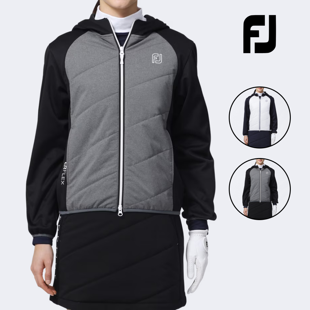 [ FootJoy ] 풋조이 여성 골프 경량 패딩 하이퍼플렉스 방수 발수 하이브리드 자켓 여자 겨울 아우터 여자 골프웨어 어패럴 세트 셋업 : 바이느린