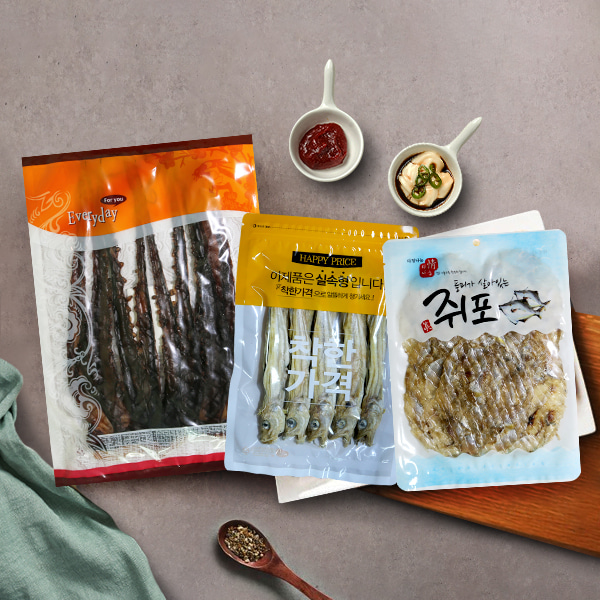 [양구건어물] 노가리(10미)+오징어 대왕발 80g+조미쥐포(5장) : 아이원세븐