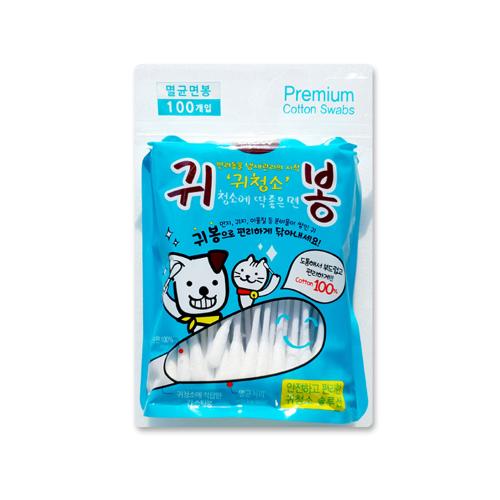 에티펫 귀봉 강아지 고양이 귀세정 면봉 100p : 테리앤우디