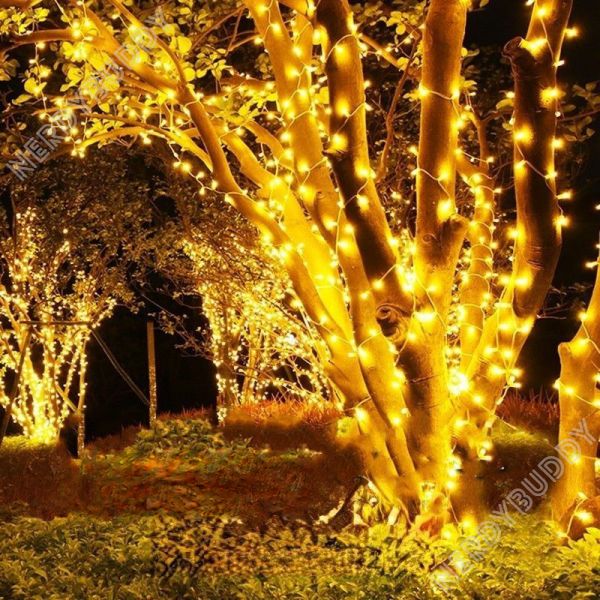 LED 별빛 꼬치 조명 스트링 라이트는 별이 빛나는 야외 장식 작은 전구 텐트 분위기 07.7m50 라이트화이트(듀얼모드) : 너디버디