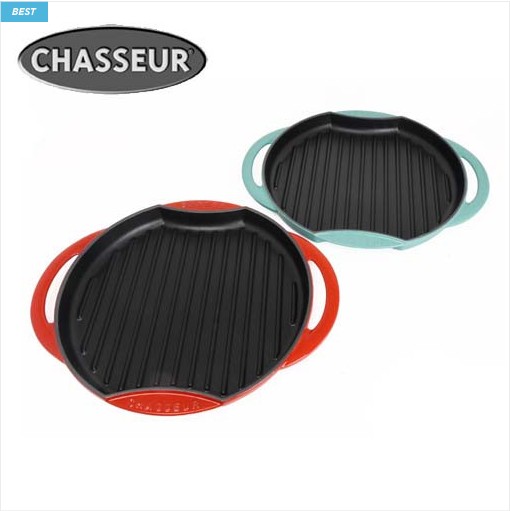 [Chasseur][차세르] 무쇠주물 선그릴 26cm -made in france (Sungrill/원형그릴/르쿠르제/스타우브) : 아우라지니