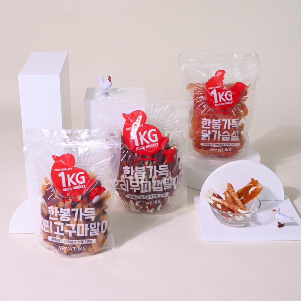 제로랩스 사사미 한봉가득 치킨우피껌말이 수제간식 1kg (유통기한 임박 2025-05-11) : 제이디씨펫