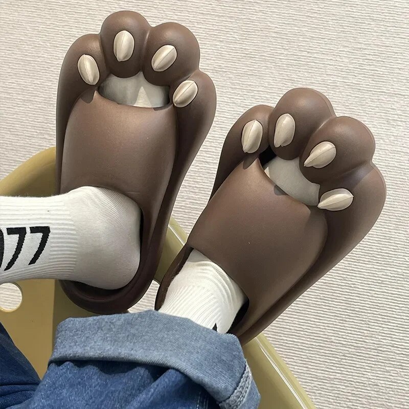 곰발바닥 신발 슬리퍼 남여공용 발 소프트 밑창 미끄럼 방지 편안한 홈 : 째니고고