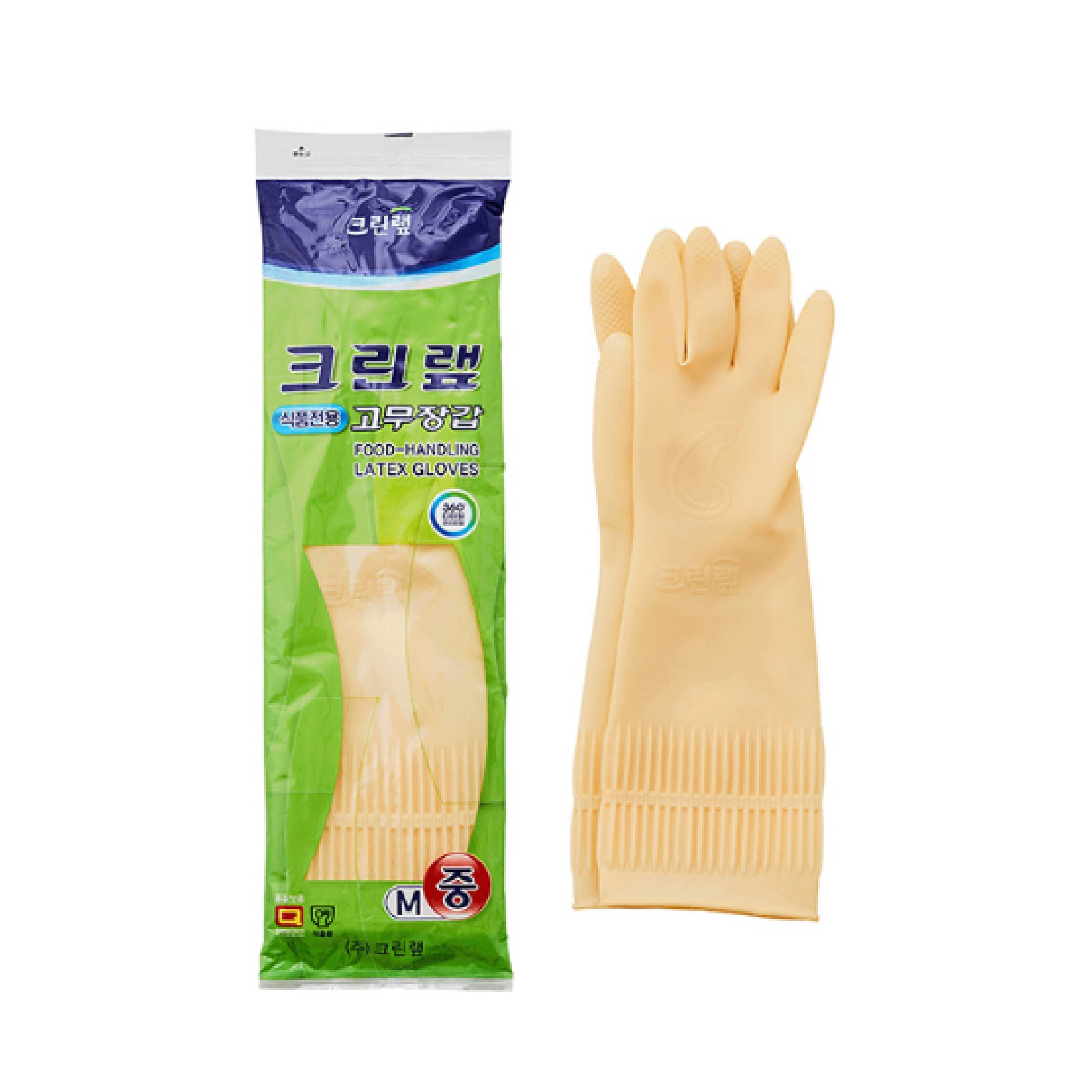 크린랲 식품전용 고무장갑 중형 : 힘찬정담아