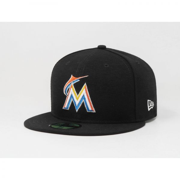남성힙합모자 Era 59Fifty 남성 캡 MLB 마이애미 말린스 On Field 2018 Fitted 홈 모자 : 해즈ONE