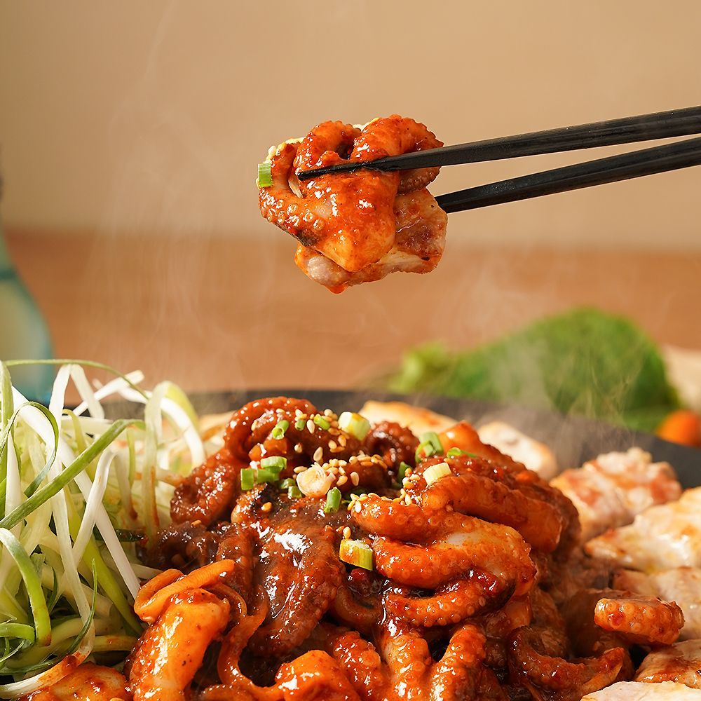 팔팔쭈꾸미 매콤 양념 쭈꾸미 볶음 캠핑 음식 요리 밀키트 맛집 500g, 5개 : 홍익상회 - 태범프레시