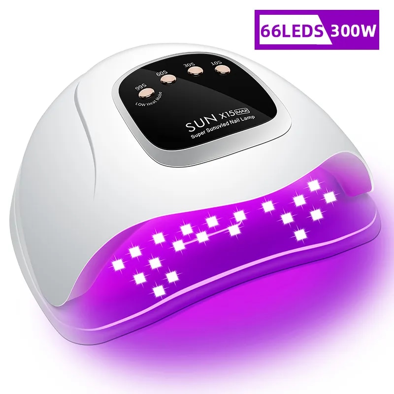 건조 젤 네일 광택제 UV LED 램프 스마트 센서 포함 전문 매니큐어 살롱 도구 장비 300W 드라이어 66LED : 대영블루