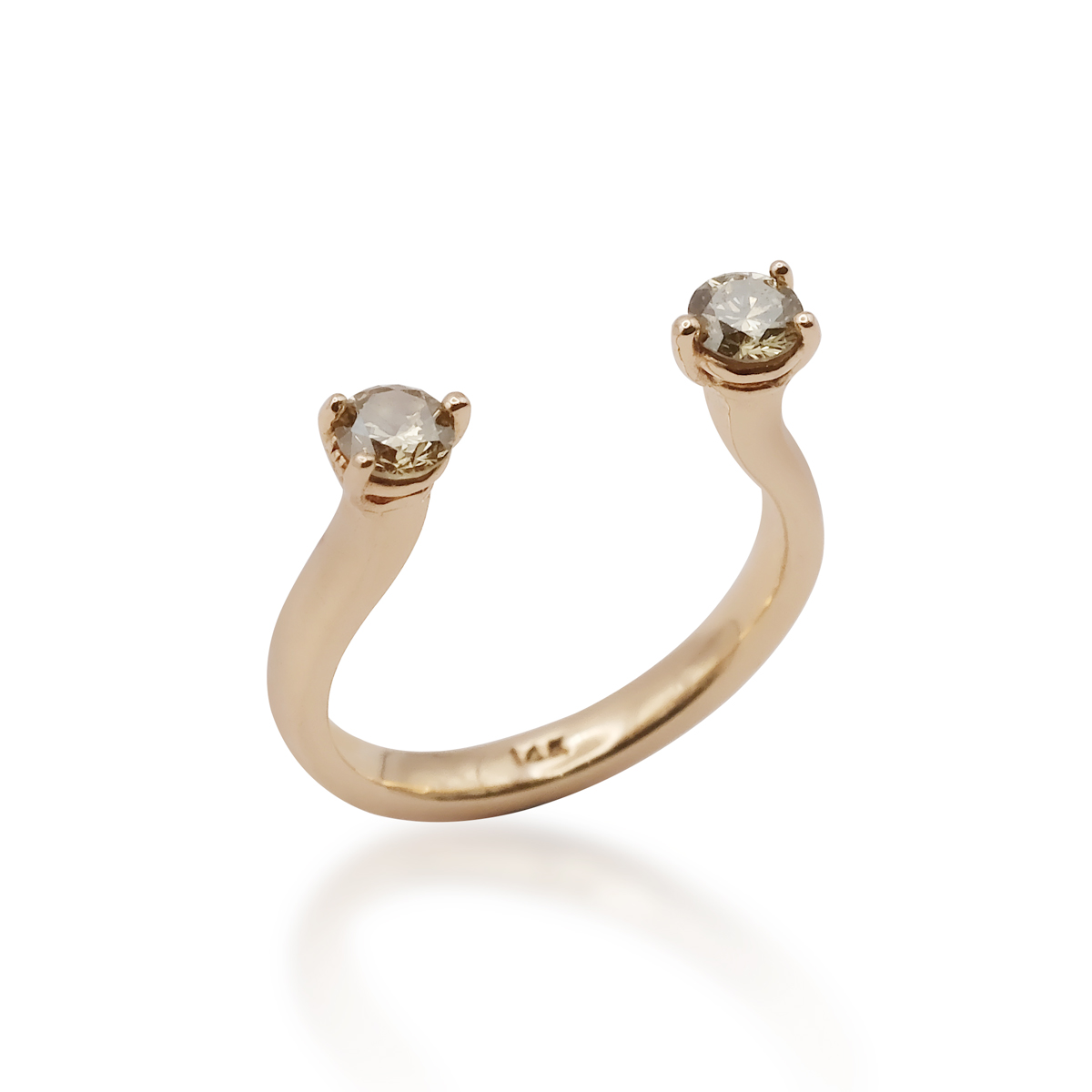 14K GOLD 주얼리오부 다이아몬드 크라잉 반지 : 주얼리오부 OU BOU