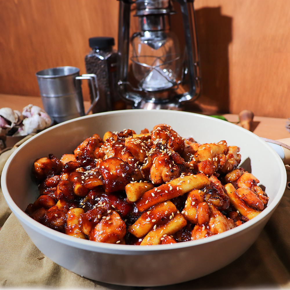 숯불치킨(350g) 캠핑음식 숯불닭갈비 혼술안주 소주안주 : 엠지낭만푸드