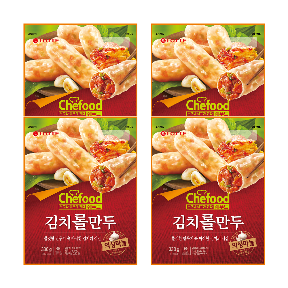 [본사직영] Chefood 김치롤만두 330g, 4개 : 롯데웰푸드