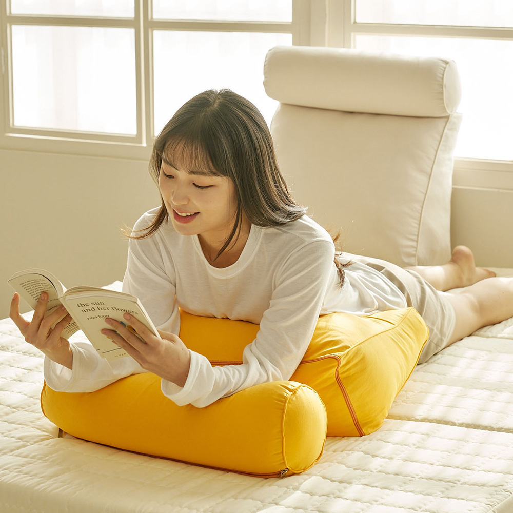 수니홈 삼각 등받이쿠션 침대 쇼파 기대미플러스 일반형 베이지 : 수니홈.