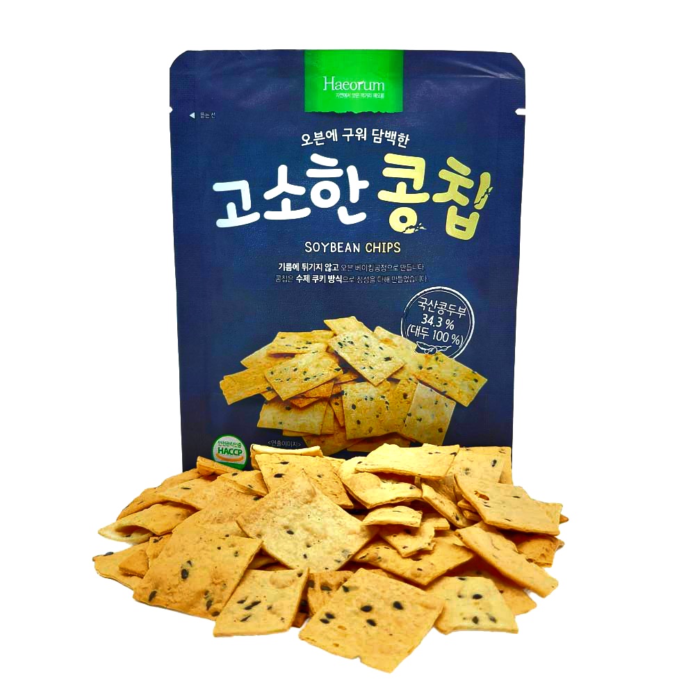 고소한 콩칩 5봉 오븐에 구운 수제 두부과자 국산 탕비실 어르신 건강한 칼로리 낮은 간식 : 블랙퀘스트 다이어트당뇨환자