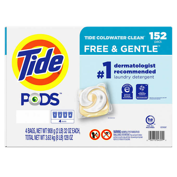 타이드 포즈 프리 앤 젠틀 캡슐 세제 152개입 (38Pods X 4) 대용량 : 북미 직구의 모든것