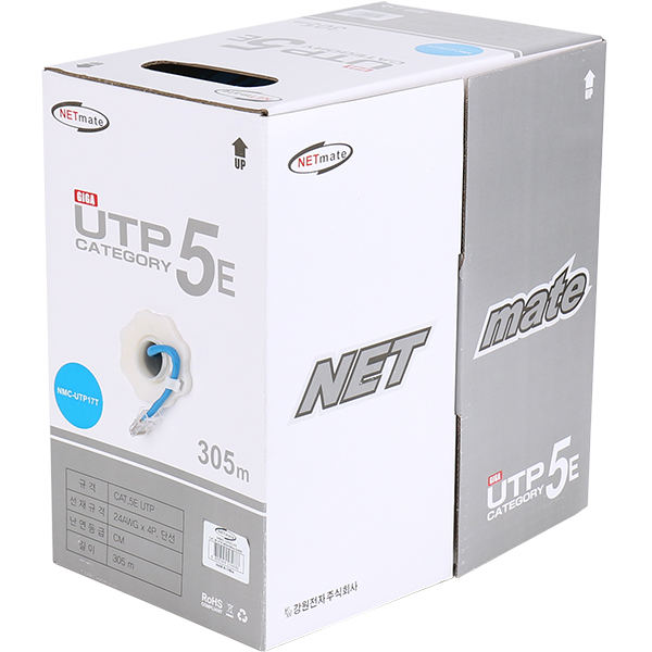 NETmate(넷메이트) NMC-UTP15T CAT.5E UTP 케이블 300m 그레이 : 퍼니케이블