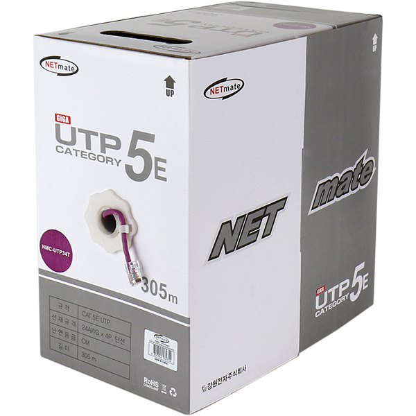 NETmate(넷메이트) NMC-UTP15T CAT.5E UTP 케이블 300m 그레이 : 퍼니케이블