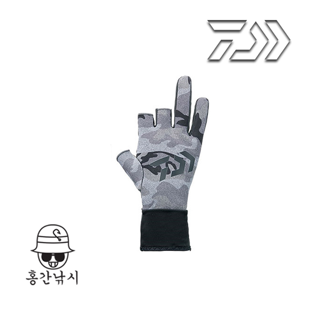 [땡처리] DG-77008W 다이와 동계용 쓰리컷 장갑 글러브 블랙카모 : 홍간낚시