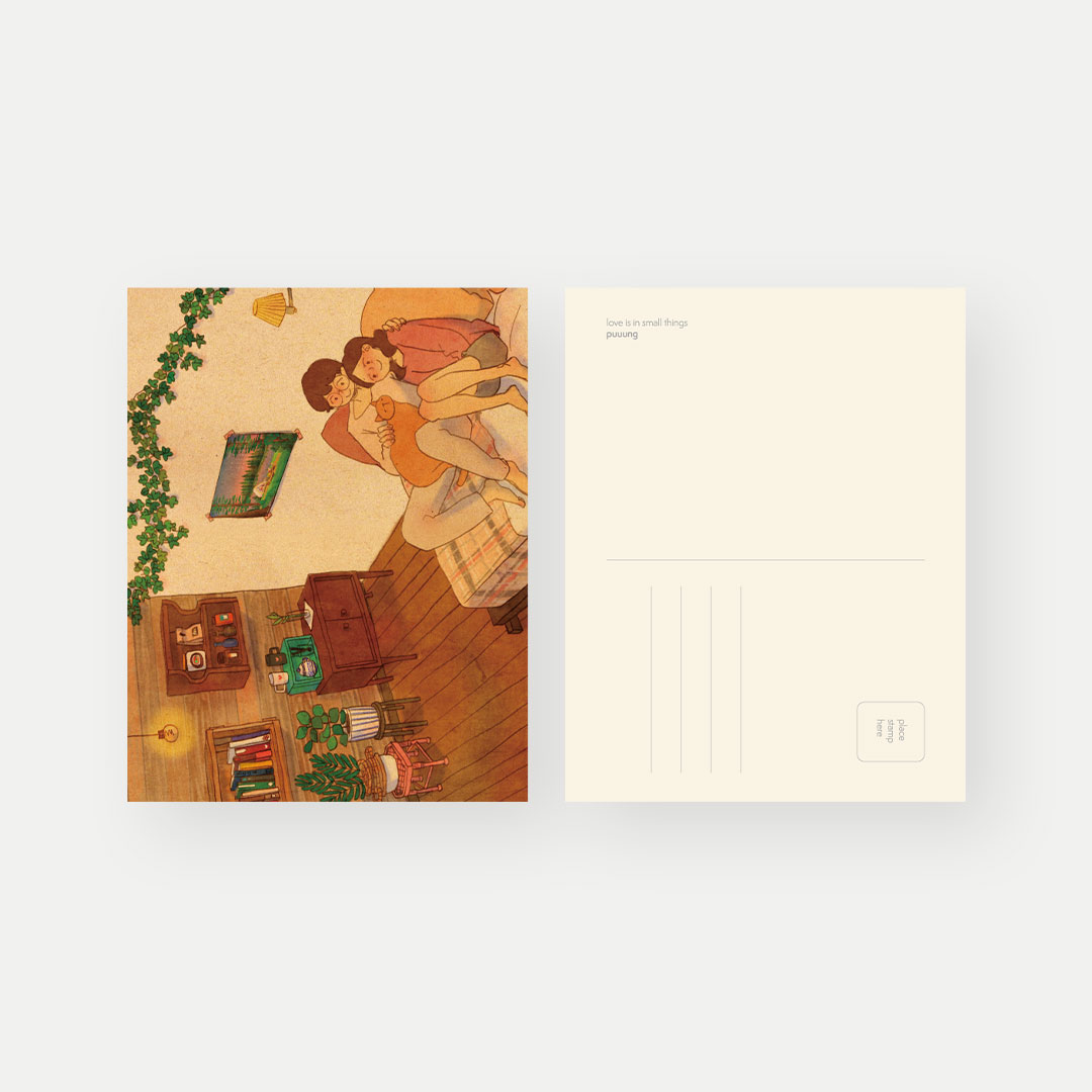 퍼엉 커플그림 일러스트 감성 엽서 No.611 : 퍼엉 스토어