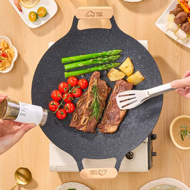 야외 캠핑 불고기판 한식 불고기판 가정용 맥반석 불고기판 : UGO