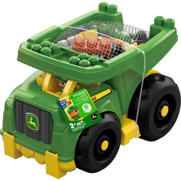 MEGA BLOKS 존 디어 토들러 블록 빌딩 장난감, 25개가 있는 덤프 트럭, 1개의 피규어, 녹색, 를 위한 피셔 가격 선물 아이디어 : 소울펄스