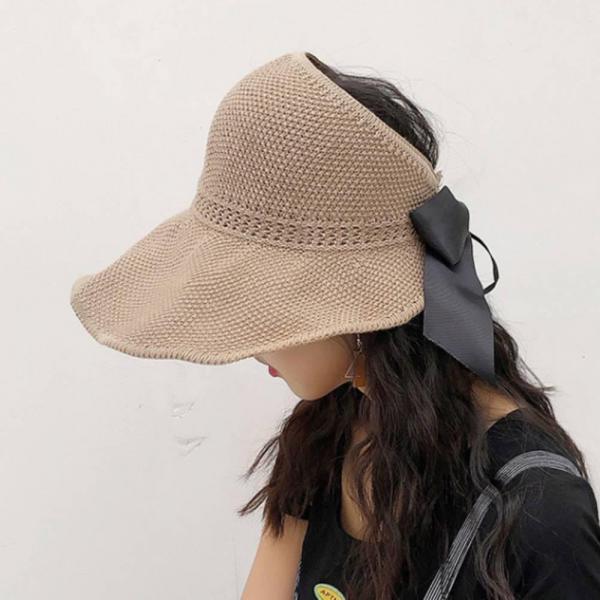 밀짚 돌돌이 모자 여자 리본 썬캡 왕골모자 골프웨어 벙거지 : 아이소피잡화점