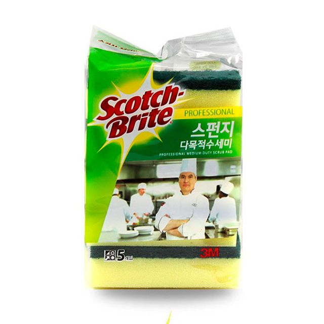3M 다목적 향균 스펀지 양면 5개 SL 86 수세미 중형 : 갱잡스샵