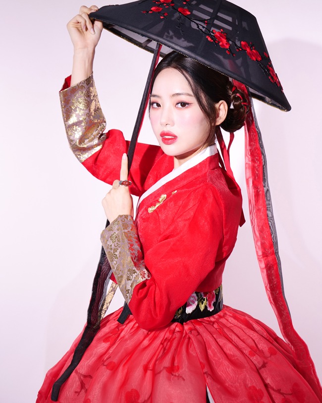한복남 [한복대여] 전통 레드 어우동 매화 캐릭터한복 여자한복 한복대여 : HANBOKNAM