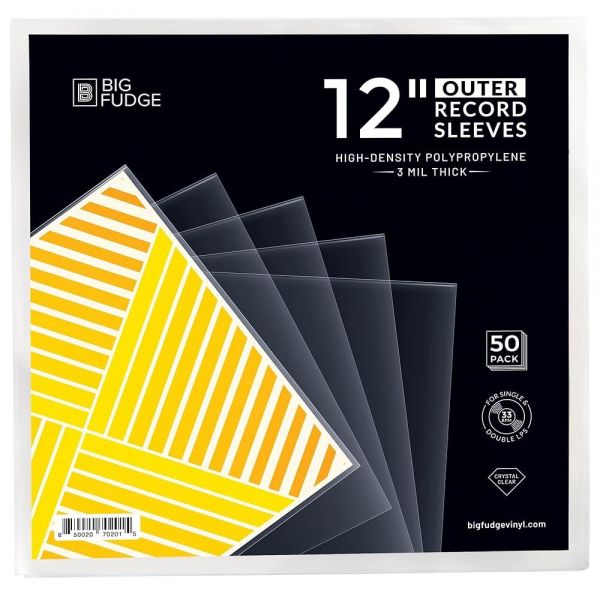 BIG FUDGE Vinyl Record Outer Sleeve 30.5 cm 12 inches LP of 50 | Durable and Made from clear high : 지엠알컴퍼니