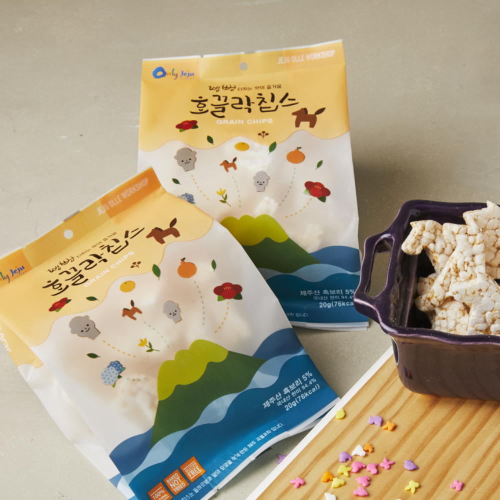 국내산 현미와 제주흑보리 호끌락칩스 60g 1Box(20개입) : 제주밥상차림